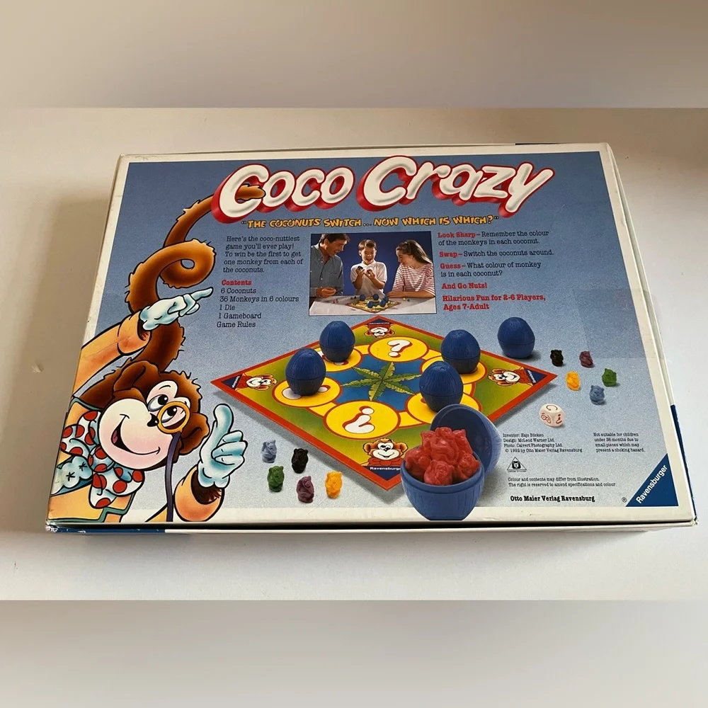 Vintage Ravensburger ‘92 Coco Crazy Board Game Memory Preschool Family  Night